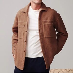 BRAND NEW Monrow Olive Green Teddy Fleece Shacket in XL